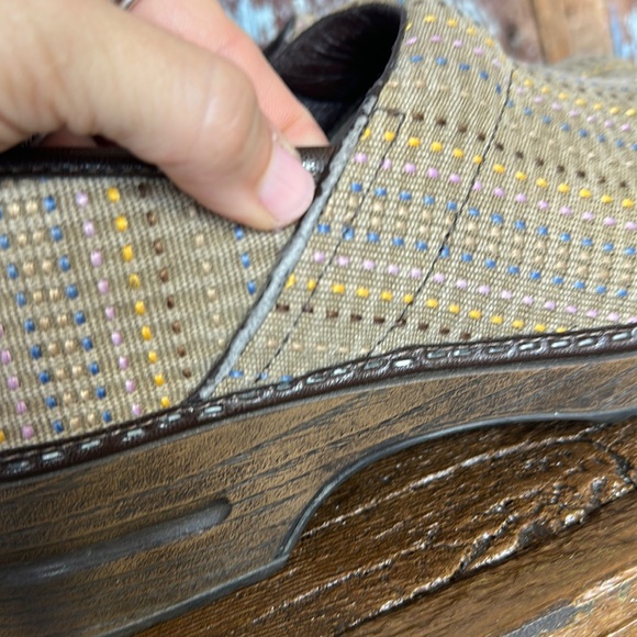 Dansko Tan Cloth Clogs - Picture 11 of 14